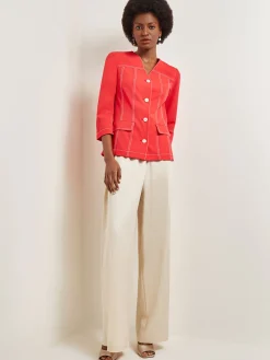 Misook Jackets & Coats|Modern Fit Jacket - Contrast Stitch Woven