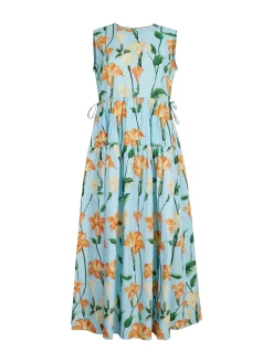 Misook Dresses|Modern Fit Maxi Drop Waist Floral Cotton Dress