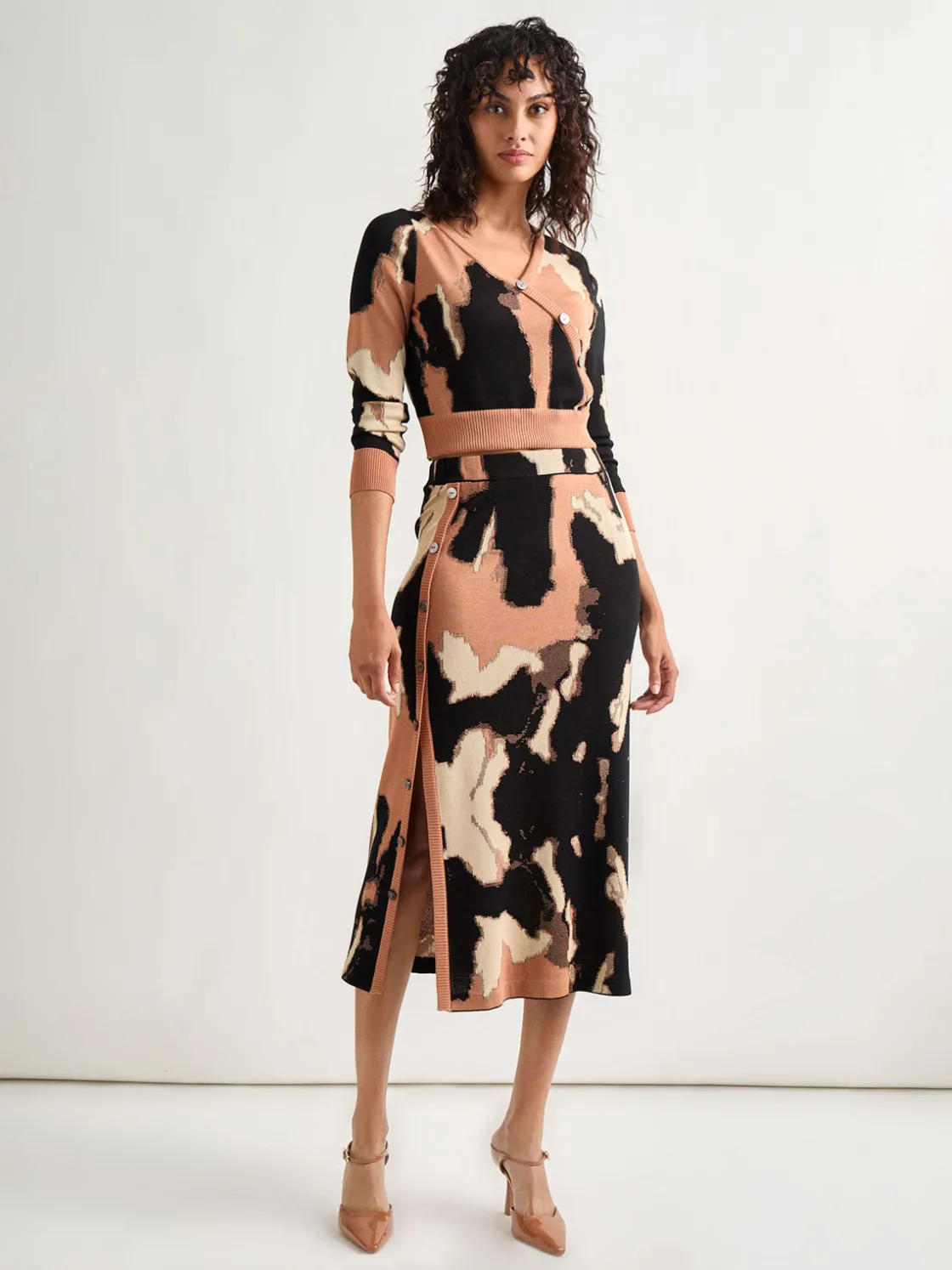 Misook Tops & Tees|Modern Fit Short Jacquard Soft Knit Sweater Top