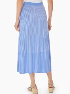 Misook Skirts|Multi-Stripe Soft Knit Midi Skirt