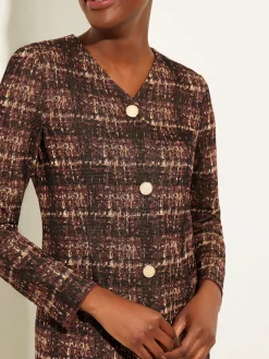 Misook Jackets & Coats|Plaid Button-Front Knit Jacket