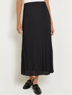 Misook Skirts|Pleated Crepe de Chine Maxi Skirt