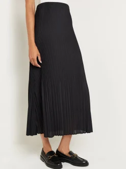 Misook Skirts|Pleated Crepe de Chine Maxi Skirt