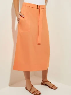 Misook Skirts|Pocketed Poplin A-Line Midi Skirt