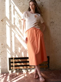 Misook Skirts|Pocketed Poplin A-Line Midi Skirt