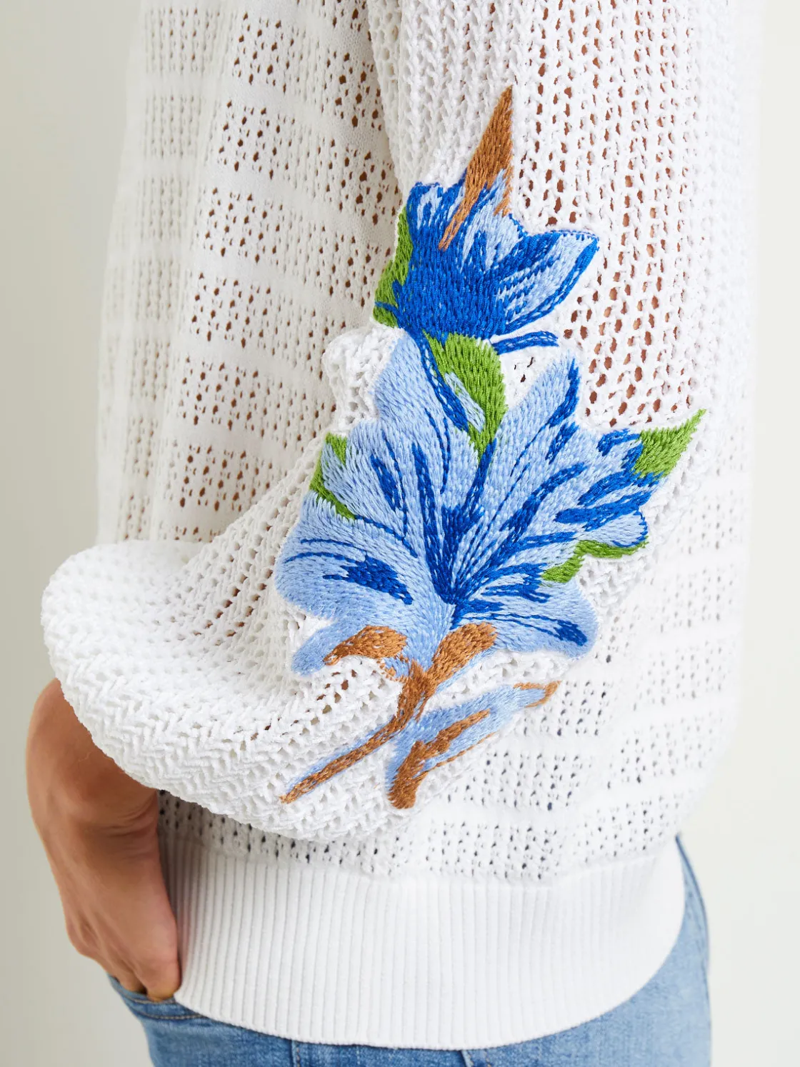 Misook Tops & Tees|Pointelle Top - Balloon Sleeve Sweater |