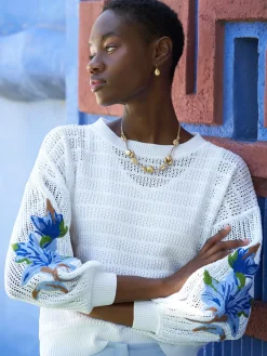 Misook Tops & Tees|Pointelle Top - Balloon Sleeve Sweater |