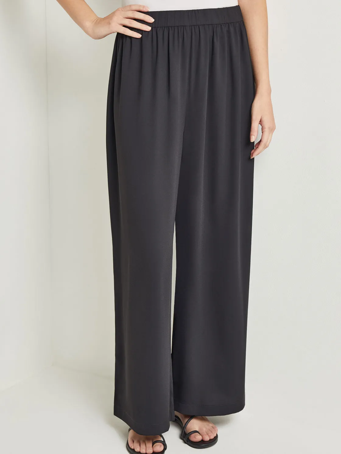 Misook Pants & Shorts|Pull-On Woven Wide-Leg Pants