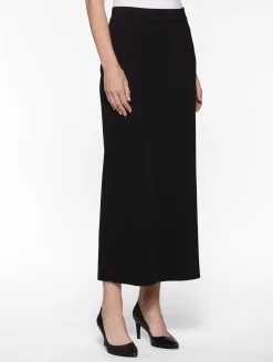 Misook Skirts|36" Straight Knit Skirt - Long Skirt with Slit |