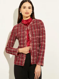 Misook Jackets & Coats|Red Plaid Jacket - Womens Tweed Jacket |