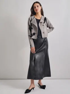 Misook Jackets & Coats|Relaxed Fit Abstract Floral Soft Knit Jacket