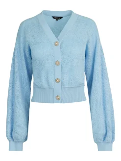 Misook Jackets & Coats|Relaxed Fit Button Front Jacket - Balloon Sleeve Soft Burnout Knit