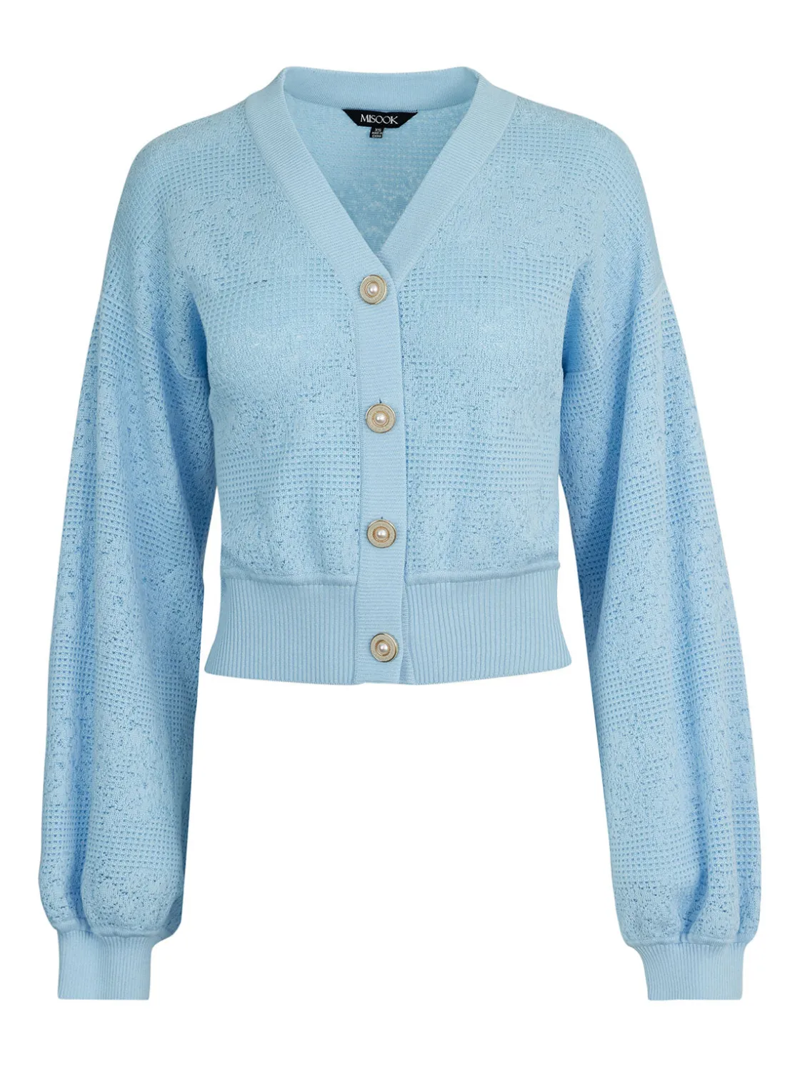 Misook Jackets & Coats|Relaxed Fit Button Front Jacket - Balloon Sleeve Soft Burnout Knit