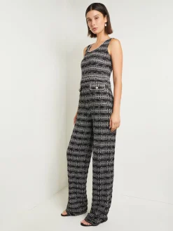 Misook Pants & Shorts|Dresses|Rhinestone Accent Tweed Knit Jumpsuit