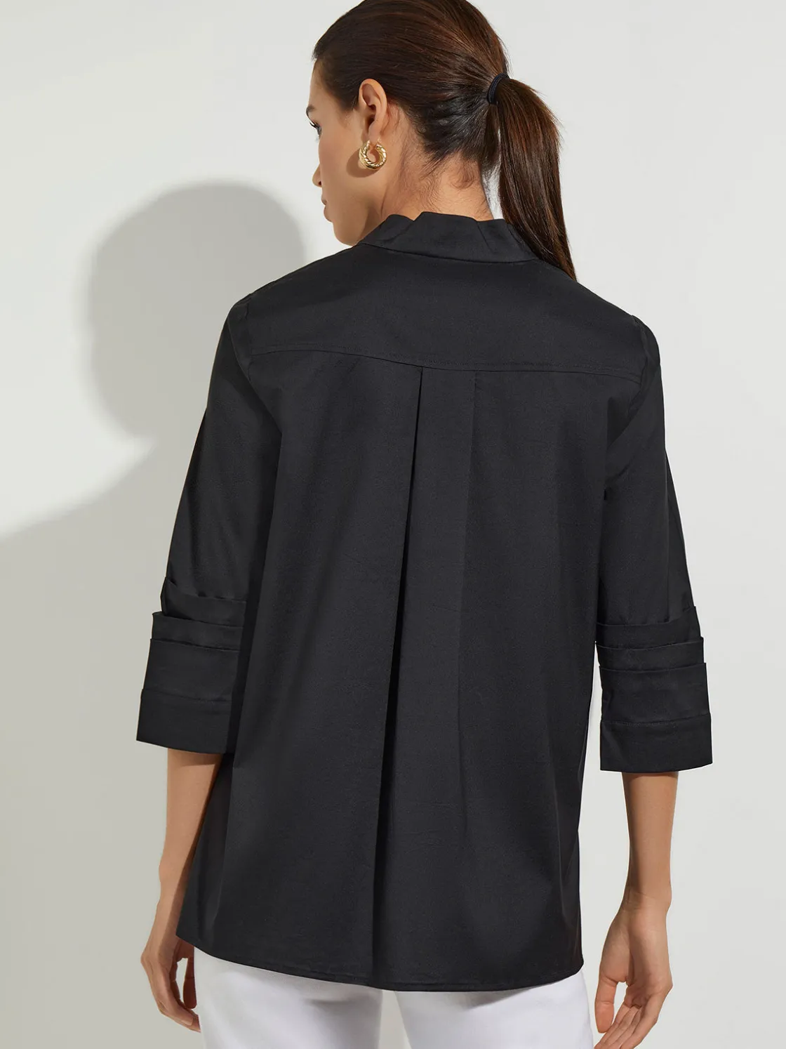 Misook Tops & Tees|Ruche Sleeve Cotton Tunic