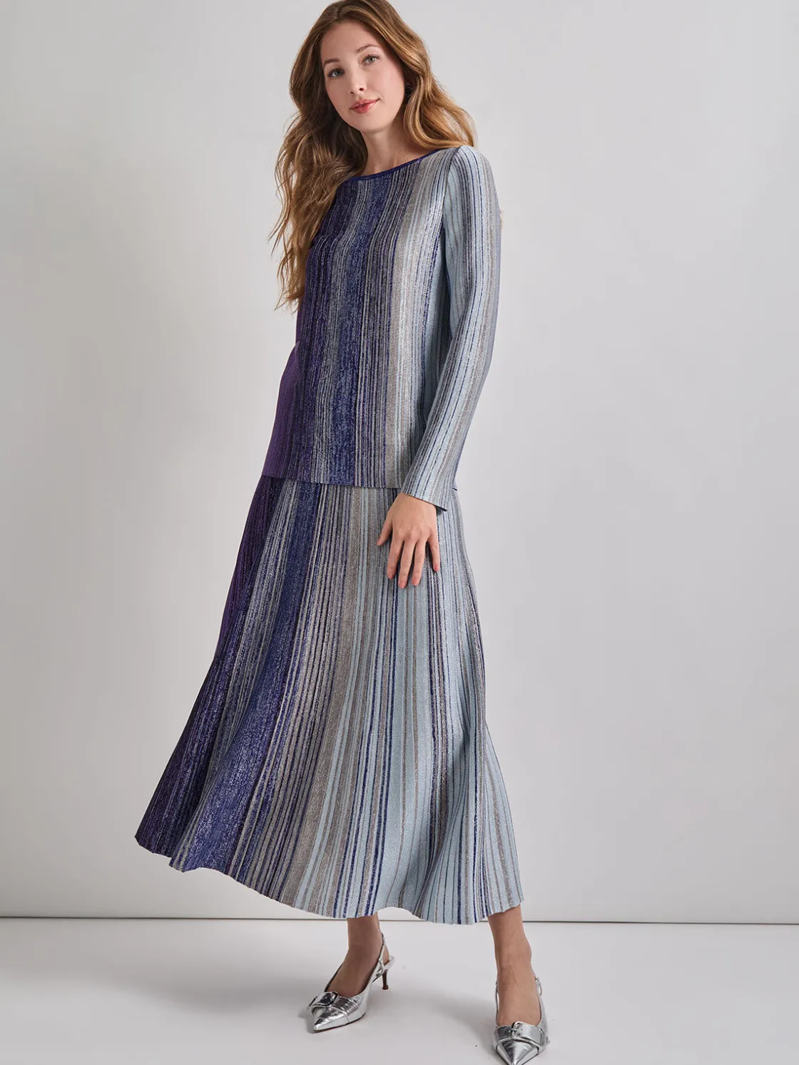 Misook Tops & Tees|Shimmer Lurex Knit Tunic