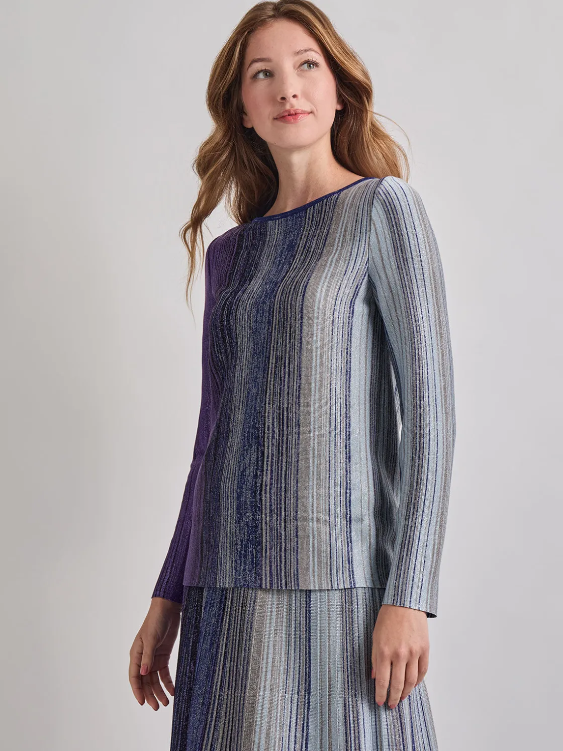 Misook Tops & Tees|Shimmer Lurex Knit Tunic