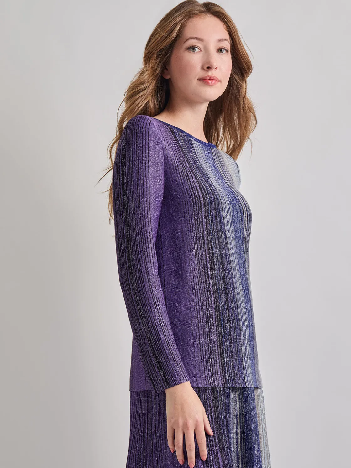 Misook Tops & Tees|Shimmer Lurex Knit Tunic