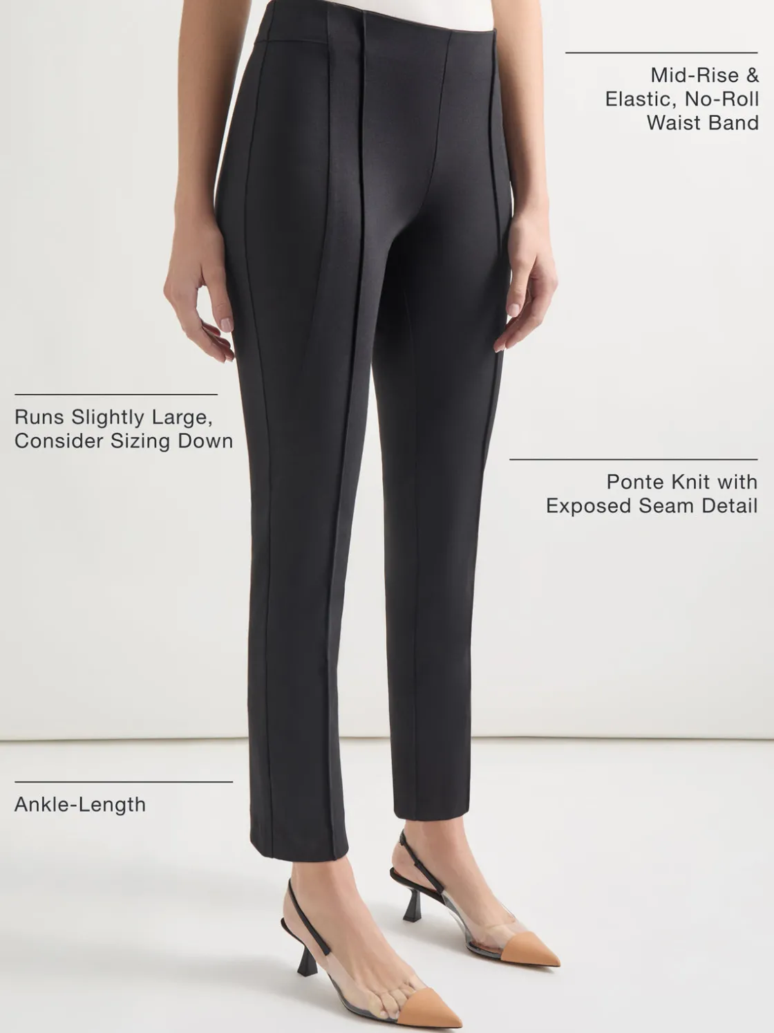 Misook Pants & Shorts|Slim-Fit Ankle-length Ponte Pant