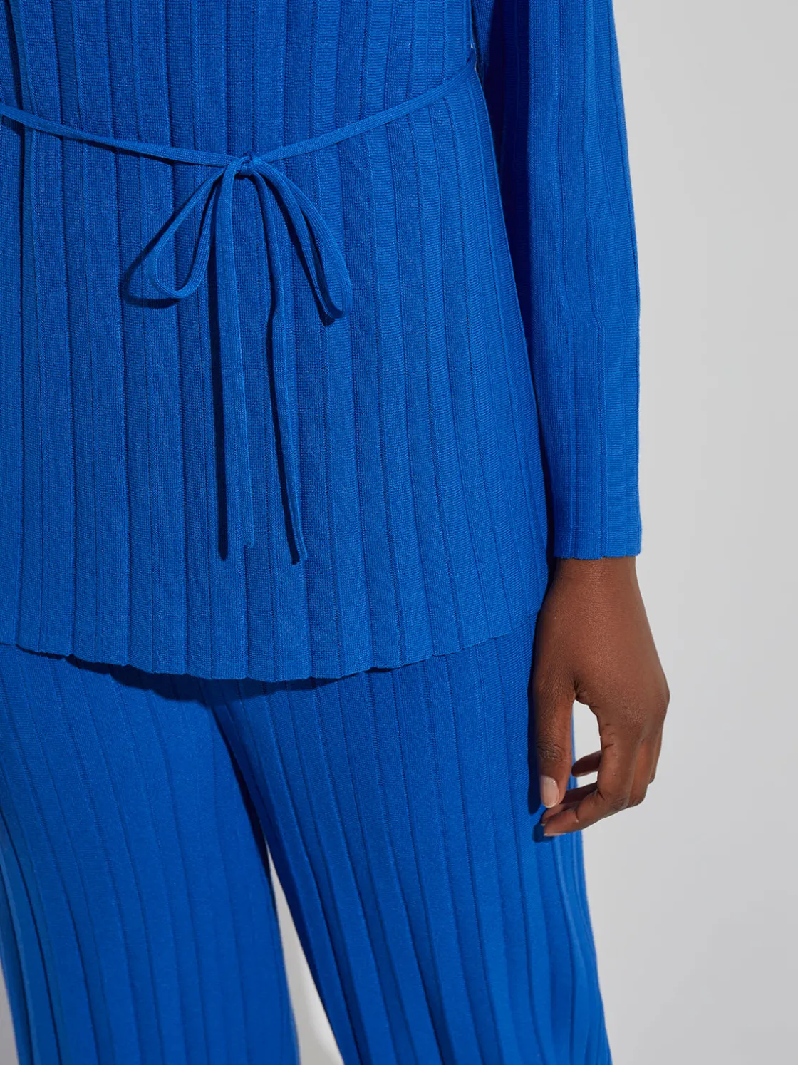 Misook Tops & Tees|Soft Ribbed Knit Tie-Waist Tunic