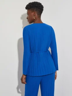 Misook Tops & Tees|Soft Ribbed Knit Tie-Waist Tunic