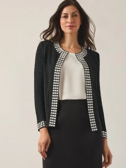 Misook Jackets & Coats|Studded Open Neck Jacket