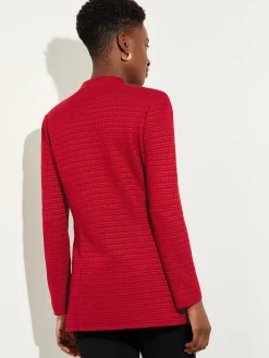 Misook Jackets & Coats|Tailored Fit Chain Detail Textured Knit Blazer