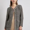 Misook Jackets & Coats|Tailored Fit Contrast Trim Tweed Knit Jacket
