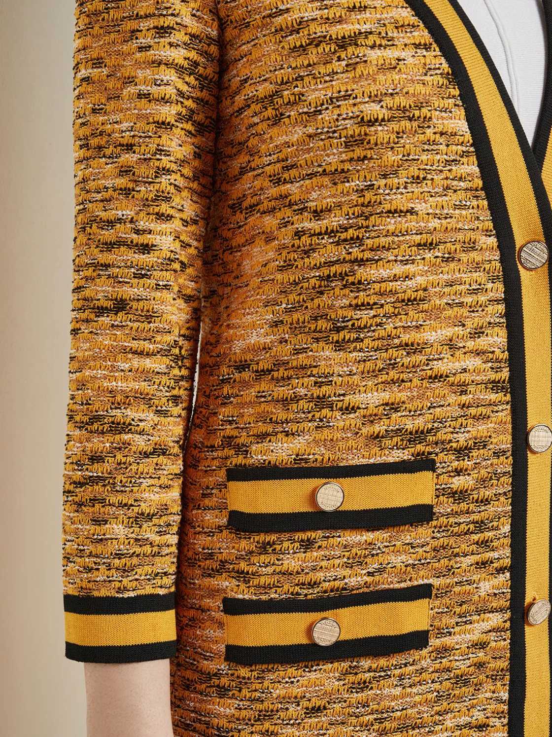 Misook Jackets & Coats|Tailored Fit Jacket - Contrast Trim Tweed Knit