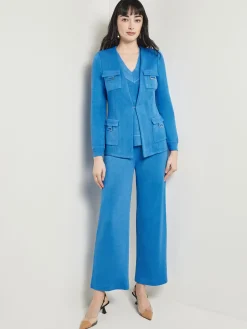 Misook Jackets & Coats|Tailored Fit Jacket - Ribbed Detail Flat Knit