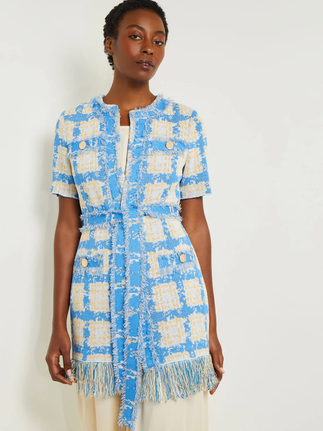 Misook Jackets & Coats|Tailored Fit Jacket - Windowpane Tweed Knit