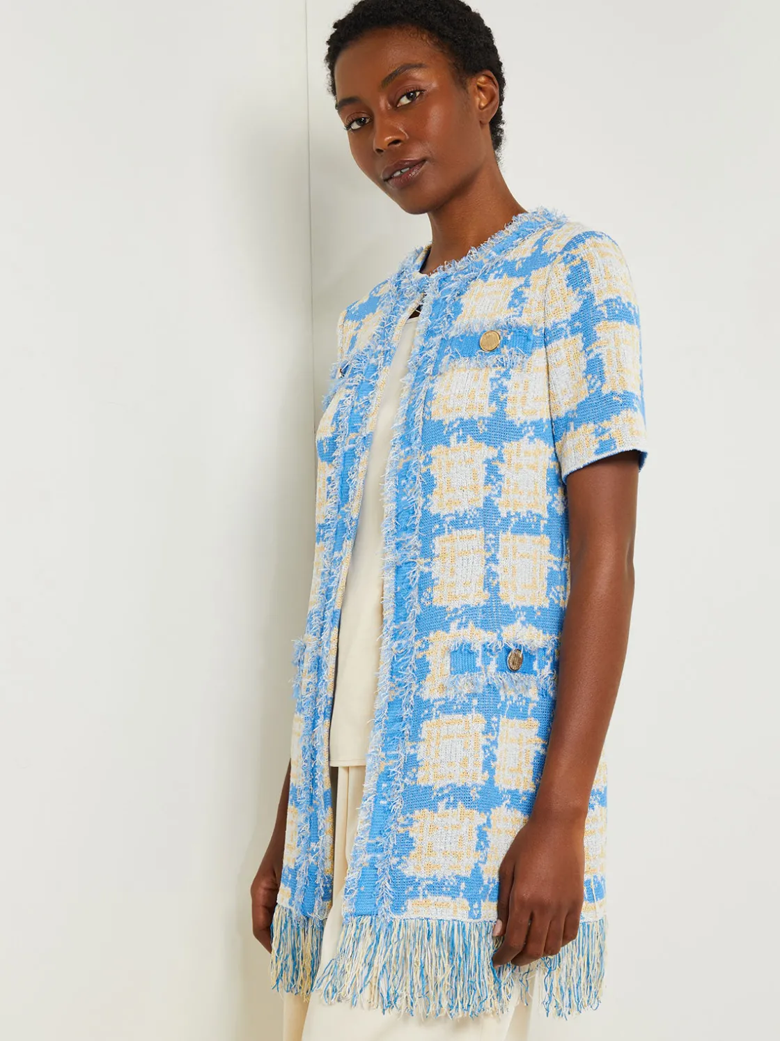 Misook Jackets & Coats|Tailored Fit Jacket - Windowpane Tweed Knit