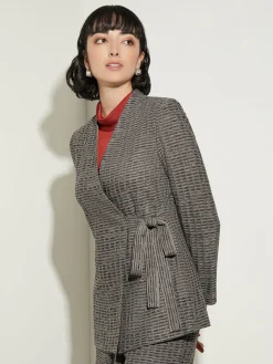 Misook Jackets & Coats|Tailored Fit Tweed Side Tie Knit Blazer