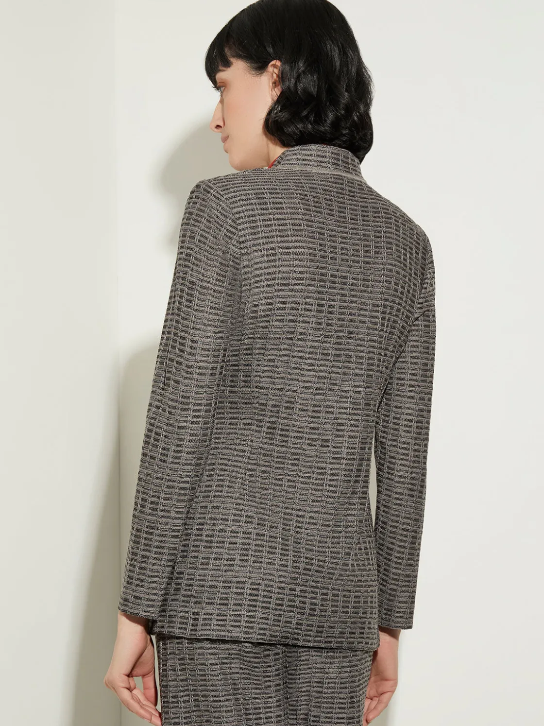 Misook Jackets & Coats|Tailored Fit Tweed Side Tie Knit Blazer