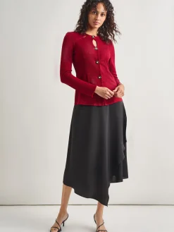 Misook Jackets & Coats|Tailored Fit Two-Toned Cutout Knit Jacket