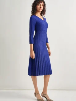Misook Dresses|Textural Stripe Knit Midi Dress