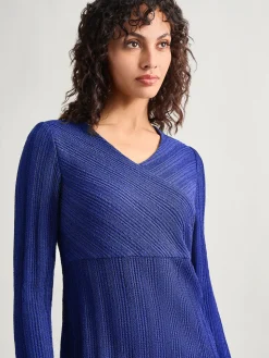 Misook Dresses|Textural Stripe Knit Midi Dress