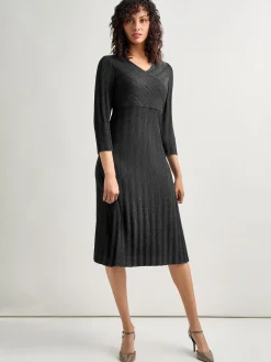 Misook Dresses|Textural Stripe Knit Midi Dress