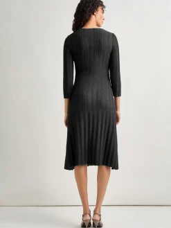Misook Dresses|Textural Stripe Knit Midi Dress