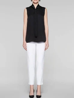 Misook Blouses & Shirts|Tops & Tees|Tie-Neck Crepe de Chine Blouse