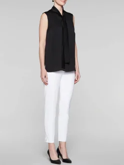 Misook Blouses & Shirts|Tops & Tees|Tie-Neck Crepe de Chine Blouse