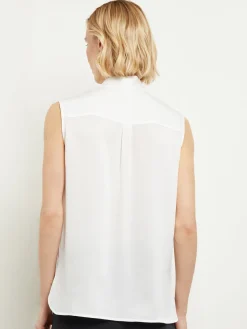 Misook Blouses & Shirts|Tops & Tees|Tie-Neck Crepe de Chine Blouse