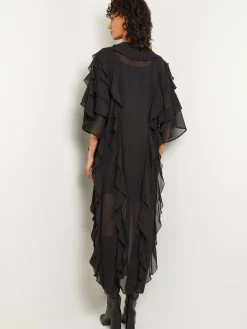 Misook Dresses|Tiered Ruffle Woven Chiffon Maxi Dress