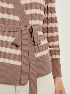 Misook Tops & Tees|Tie-Waist Striped Soft Knit Tunic