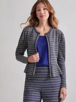 Misook Jackets & Coats|Tweed Knit Peplum Jacket