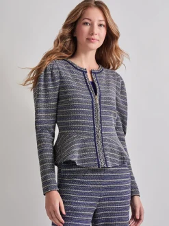 Misook Jackets & Coats|Tweed Knit Peplum Jacket