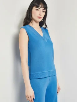 Misook Tops & Tees|Tanks|V-Neck Tank - Ribbed Detail Flat Knit