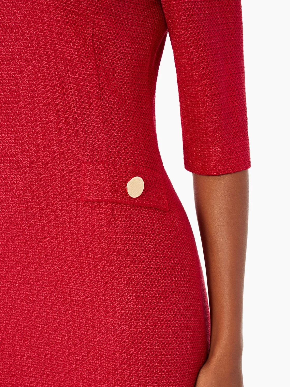 Misook Dresses|V-Neck Textured Knit Flare Dress