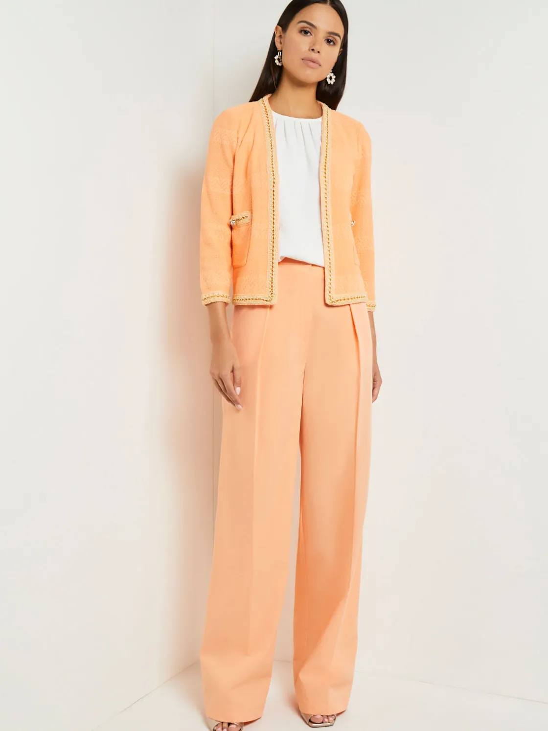 Misook Pants & Shorts|Zipper Fly Wide Leg Pants - Faux Cupro Silk